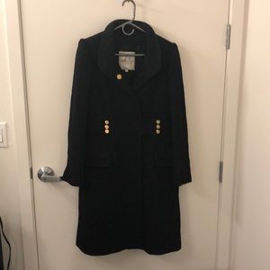 Milly dress coat - black with gold buttons